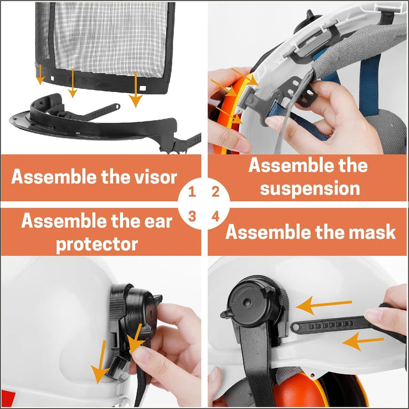 040 Chainsaw Helmet, Forestry Safety Helmet System with Face and Hearing Protection