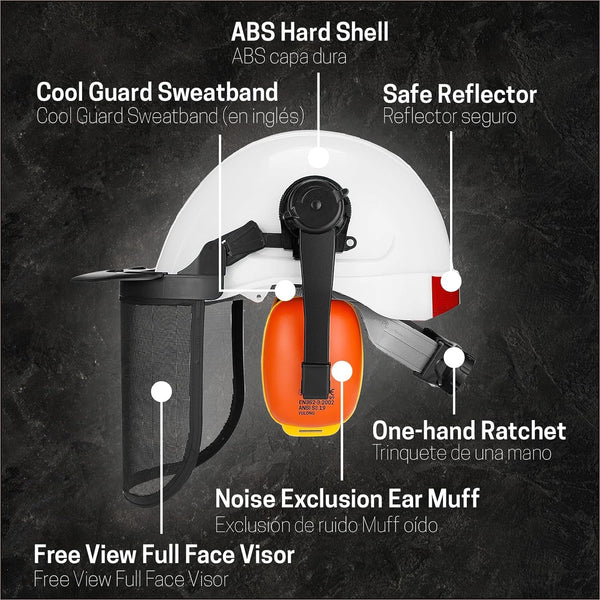 040 Chainsaw Helmet, Forestry Safety Helmet System with Face and Hearing Protection